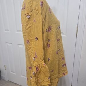 Old Navy Mustard Floral Blouse
